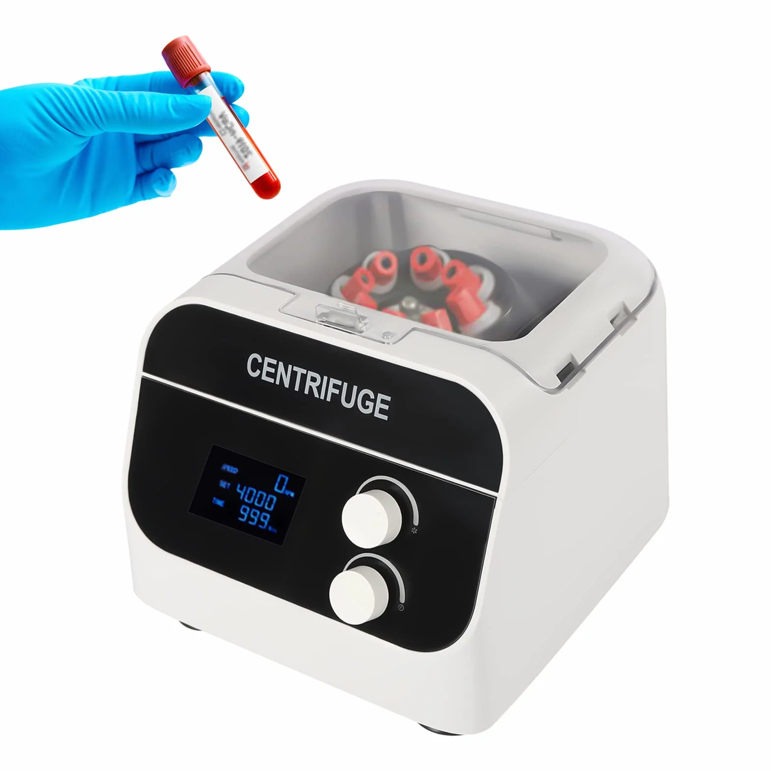 Centrifuga Laboratorio 8 x 20 ml, centrifuga da tavolo LCD 4000 giri/min, centrifughe da laboratorio display digitale