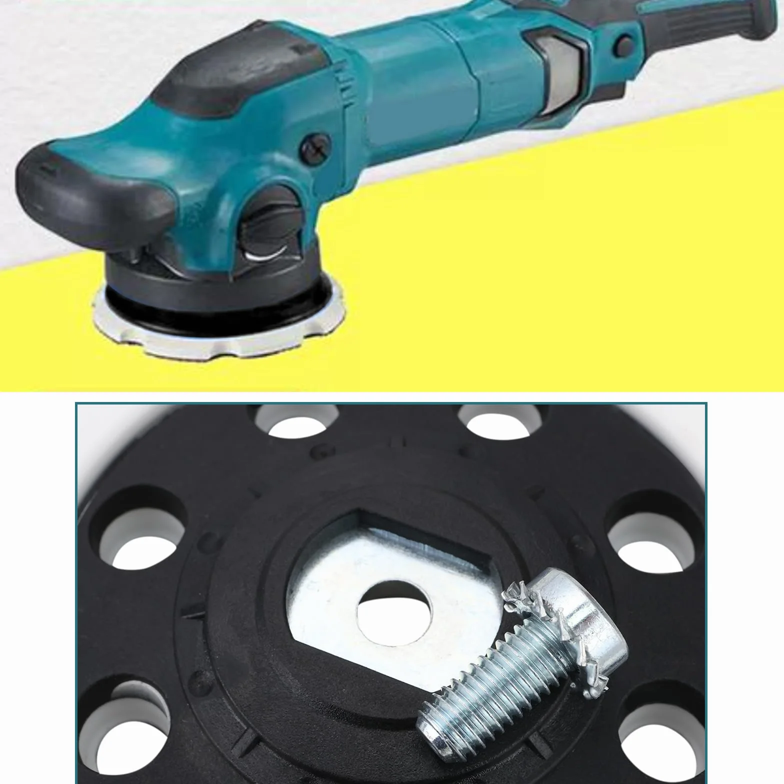 197922-4 - Cuscinetto di ricambio da 125 mm, compatibile con lucidatrice orbitale Makita PO5000C, PO6000C, DPO500Z, DPO600Z, DPO600TKX1, 8 fori