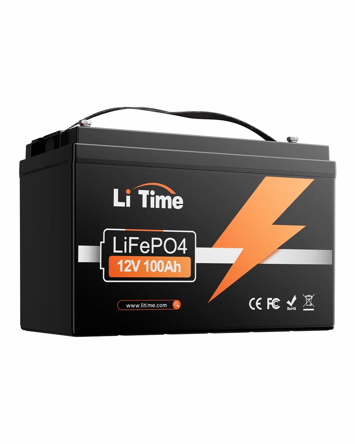 LiTime Batteria al Litio 12V 100Ah per Camper, Batteria LiFePO4 12V con Celle di Classe EV, Max 15000 Cicli, Energia 1280Wh, Adatta per Furgone Camperizzato, Impianti Solari, Barche, Fuori Rete