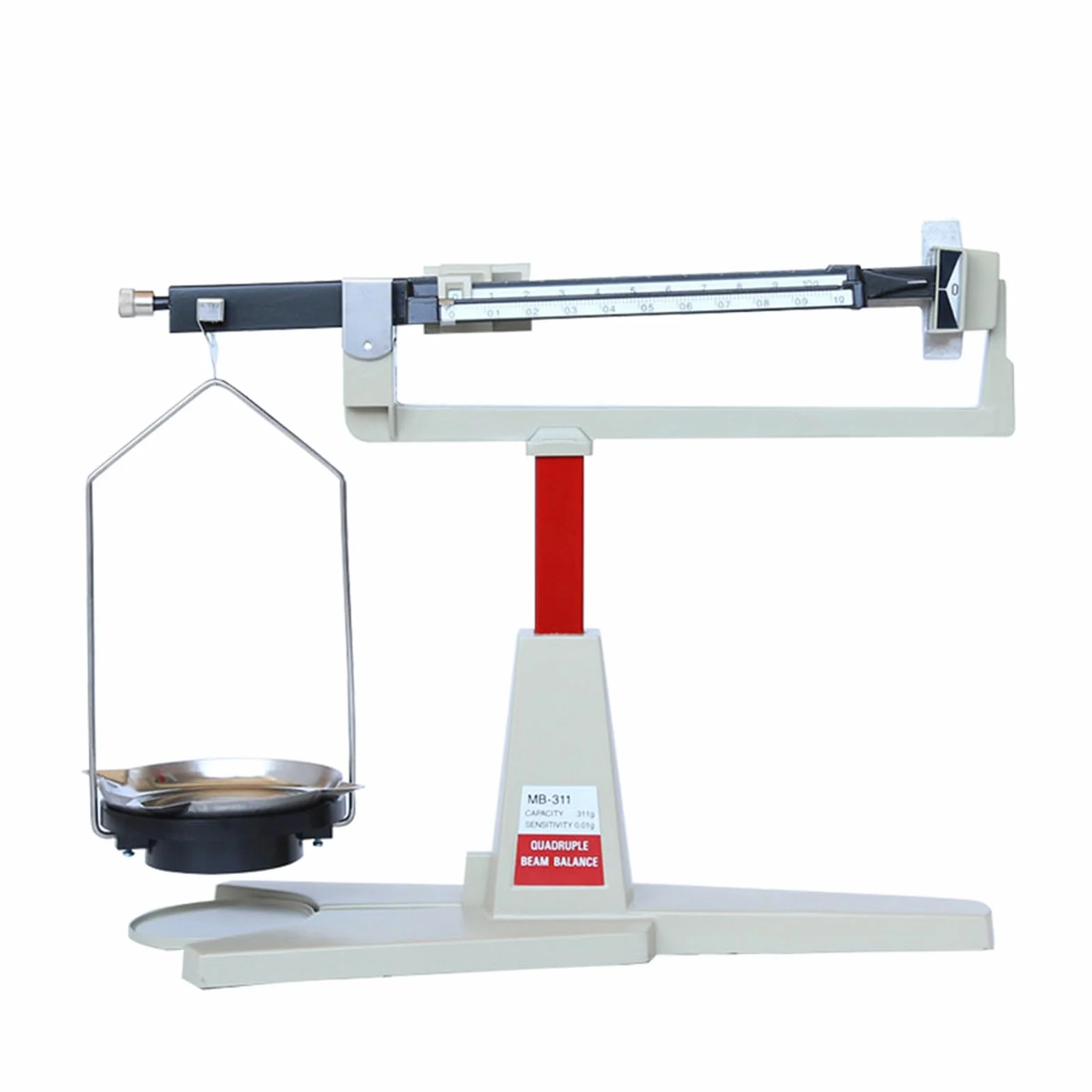 Bilancia Meccanica a 4 righelli, da Laboratorio Magnetica, precisione 0,01 g-311 g, Lettura Rapida, per l'insegnamento Scolastico