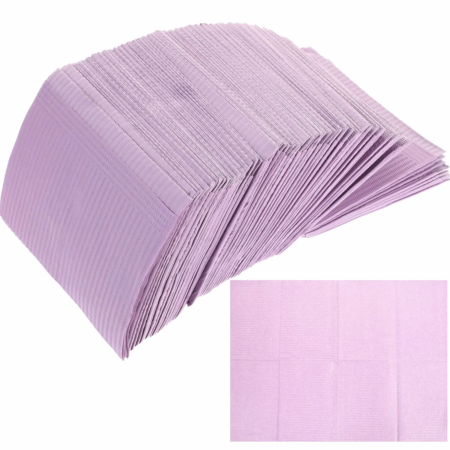 Bavaglini Dentali Monouso Impermeabili Polietilene 115-120 Pezzi Viola