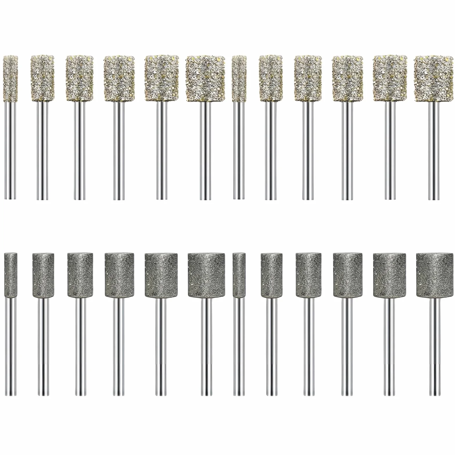 24 penne diamantate per fresatura diamantata, con fusto da 3 mm, diamantate per intaglio, levigatura, lucidatura, incisione