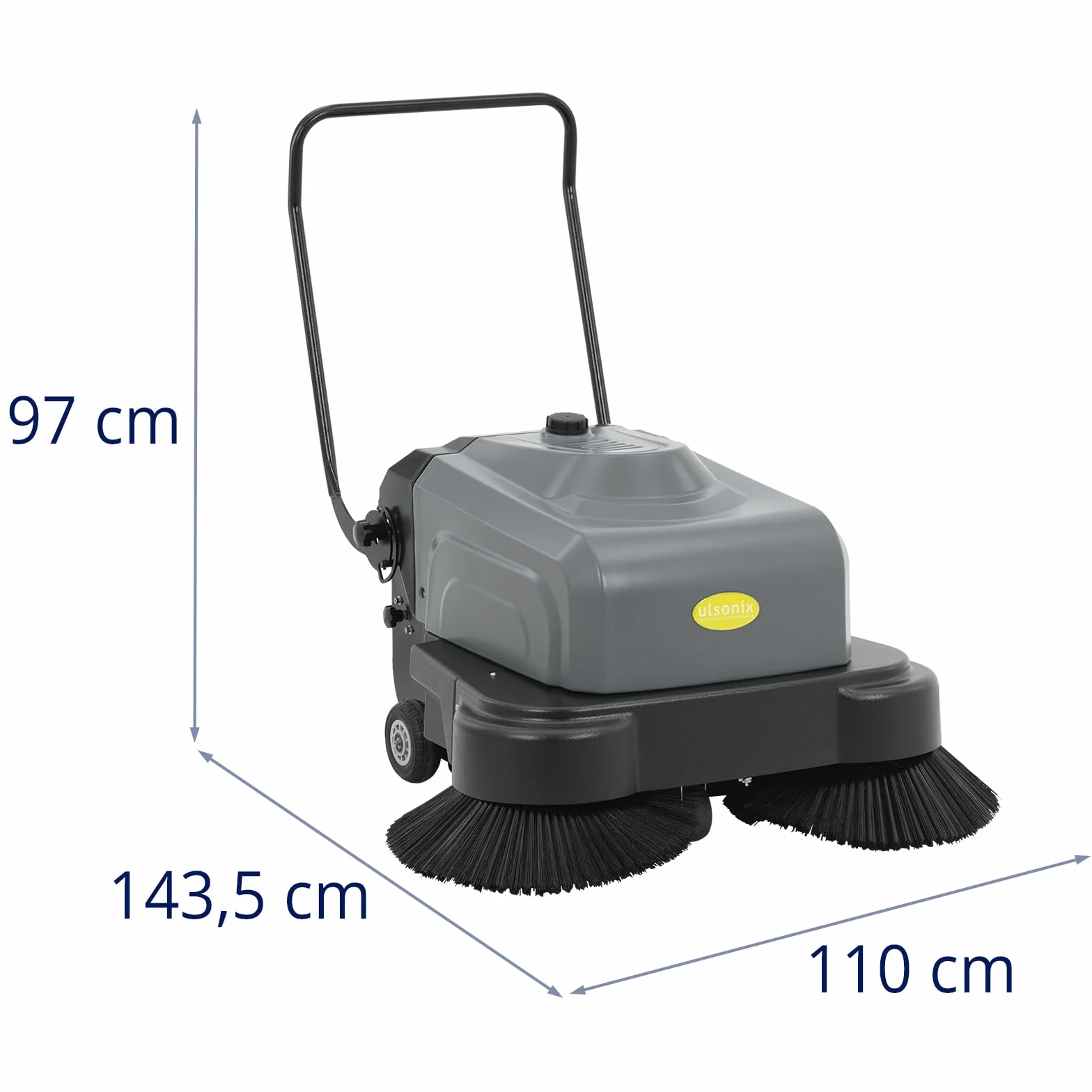 Spazzatrice aspirante - Funzionamento a batteria - 4.000 m²/h - 2 spazzole da 46 cm ciascuna Spazzatrice elettrica Spazzatrice con aspirazione Spazzatrice a batteria -