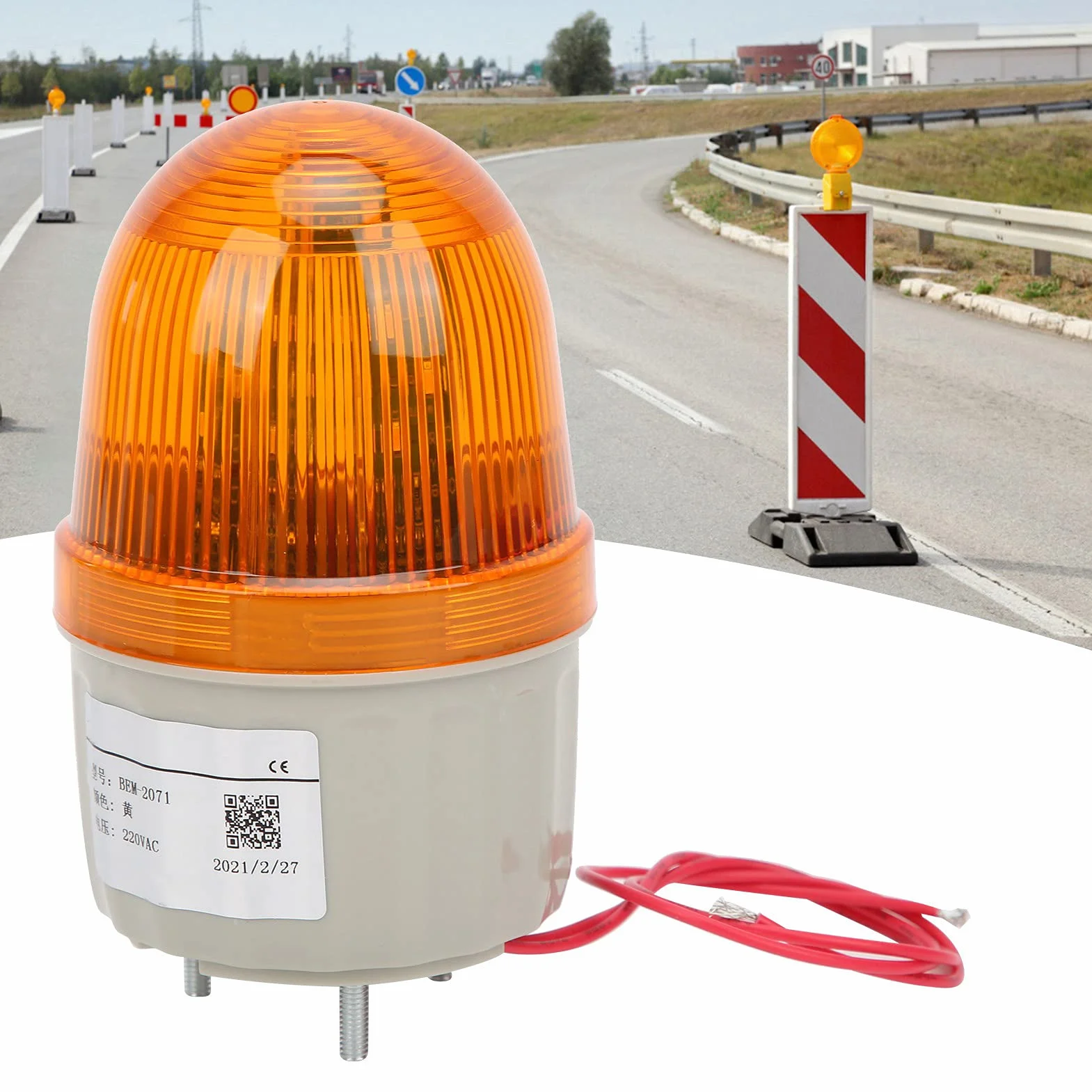 Luce Lampeggiante a LED Rotante 220V AC Spia Luminosa Arancia Attrezzatura di Allarme Luce di Emergenza