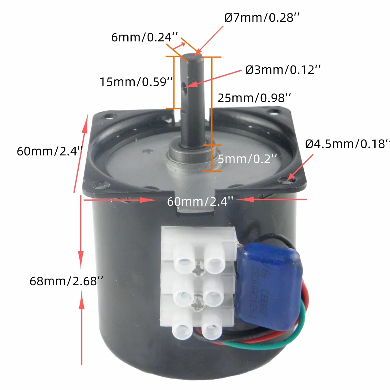 CHANCS 68KTYZ 220V 2.5RPM 80Kgf.cm Motore a Coppia Grande Mini Cambio a Bassa velocità