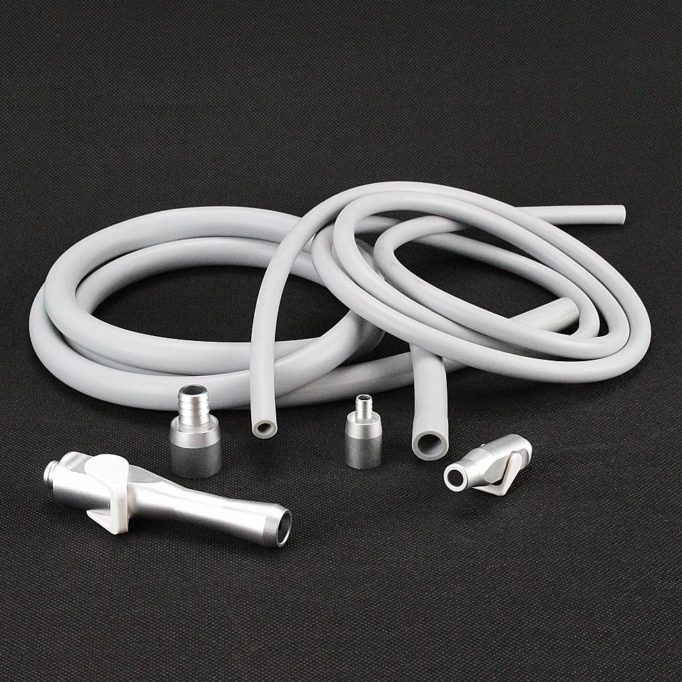 Valvole di aspirazione dell'estrattore della saliva dentale Earlywish SE/HVE Tip Adapter + 2 tubi flessibili del tubo