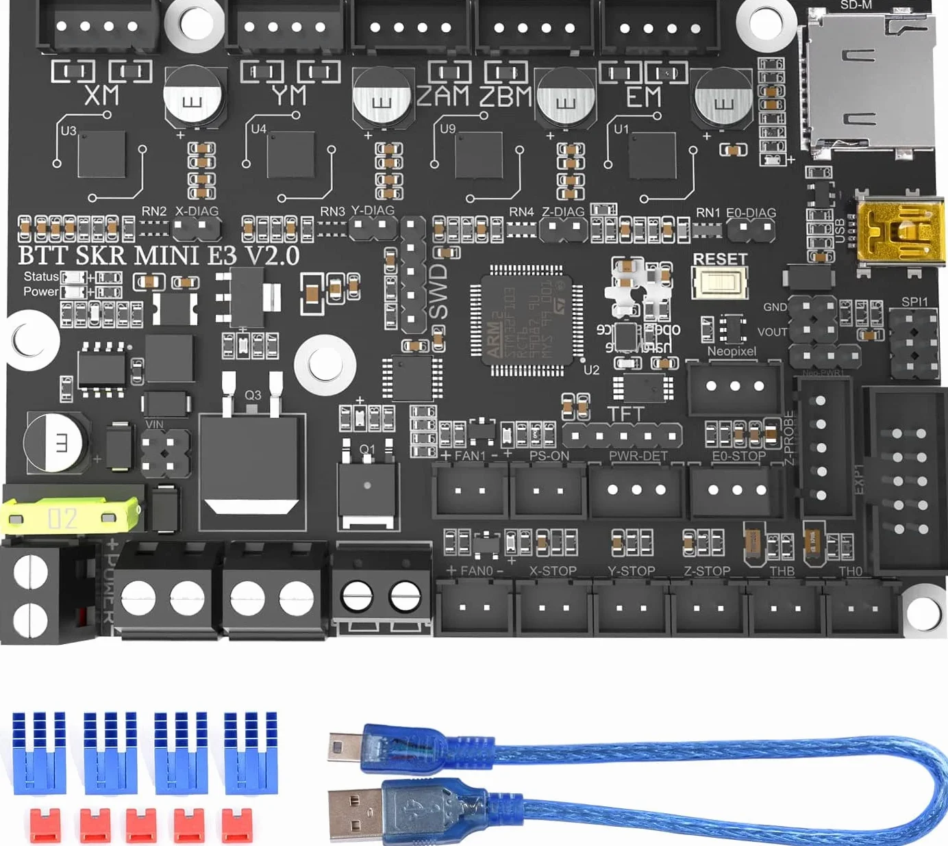 BIGTREETECH SKR Mini E3 V2.0 Scheda di controllo Aggiornamento stampante 3D Scheda madre silenziosa a 32 bit integrata con driver UART TMC2209 compatibile con