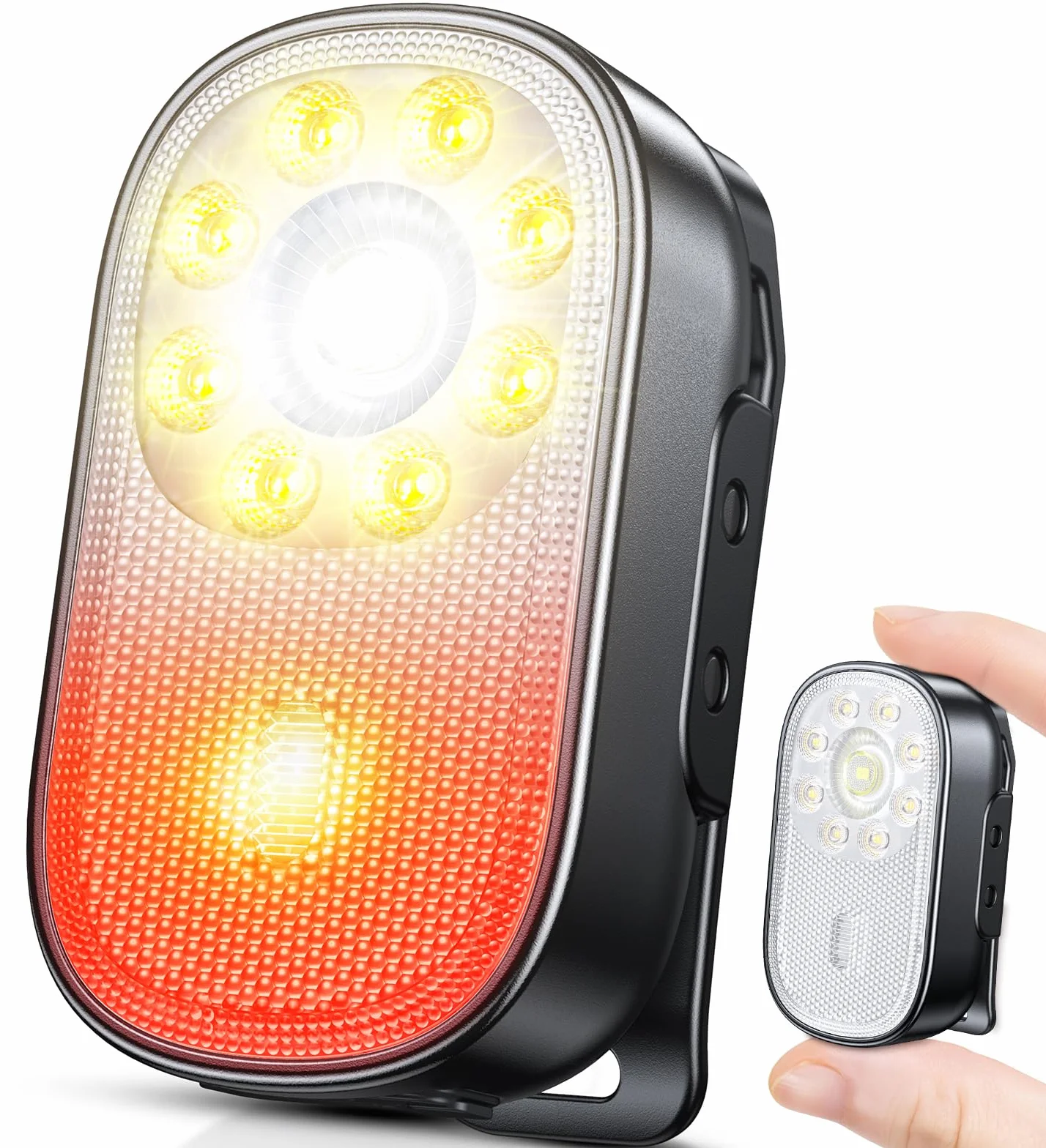 CIRYCASE Mini Torcia LED Ricaricabile Clip, 10 Moda Torcia Spot/Diffusse, IP65 Impermeabile Piccola Torce Bambini Portatile, Luce Corsa Running X30 Bar Luci Avviso Sicurezza Pesca/Campeggio/Emergenza