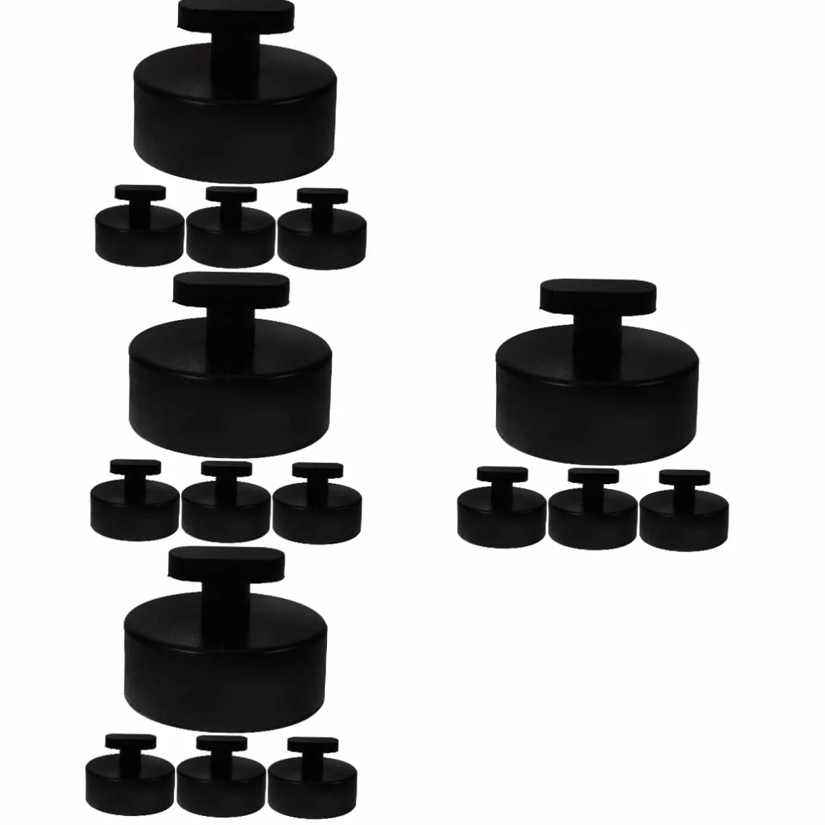 HOMSFOU 4 Set Blocco Di Gomma Supporto Per Jack Da Pavimento Martinetto Da Pavimento Cavalletti Per Cric Per Auto Tampone Black Gomma Da Cancellare 4 Pezzi*4