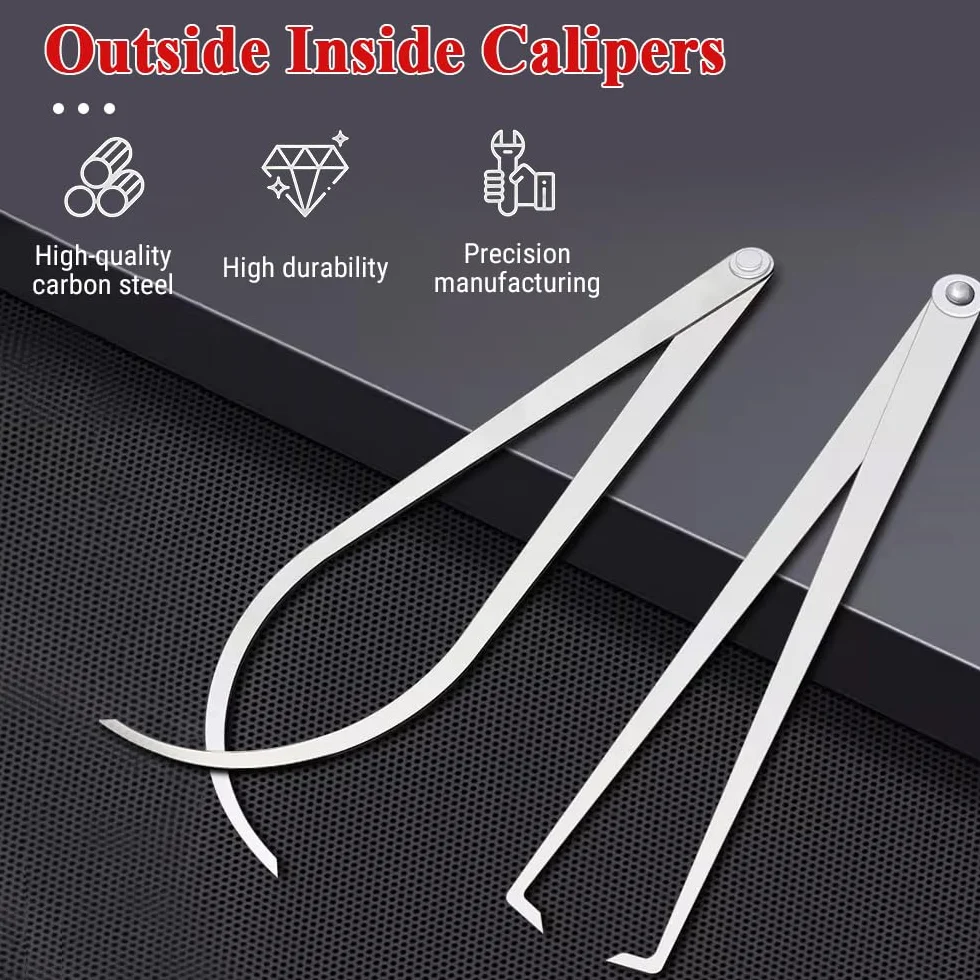 Calibri Interni Esterni, 2 pezzi 6 pollici Joint Calibro in Acciaio Inox, Macchinista Compassi Set Esterno Interno Combinazione Pinze Misura Tool Set, per Misurare Parti con Requisiti Inferior