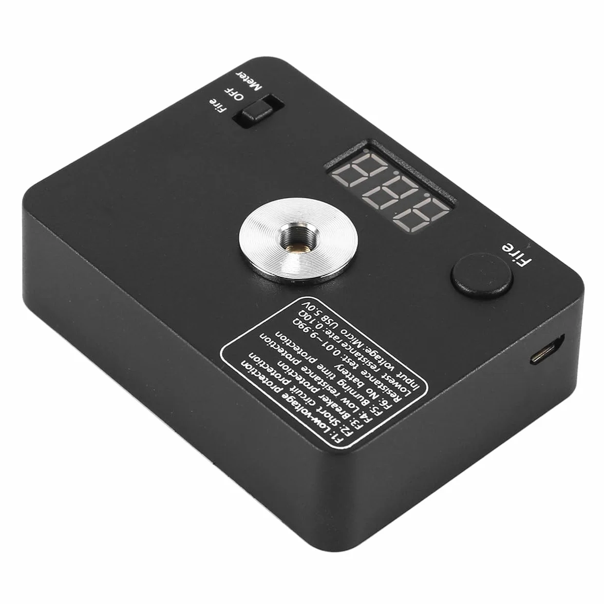 Gorise 521 Mini Tab V3 Ohmmetro Digitale Tester di Resistenza della Bobina per Gamma di Costruzione di Sigarette Elettroniche 0,01-9,99ω Compatibile con Batterie 18650 Kit di Fissaggio Bobina Compatto