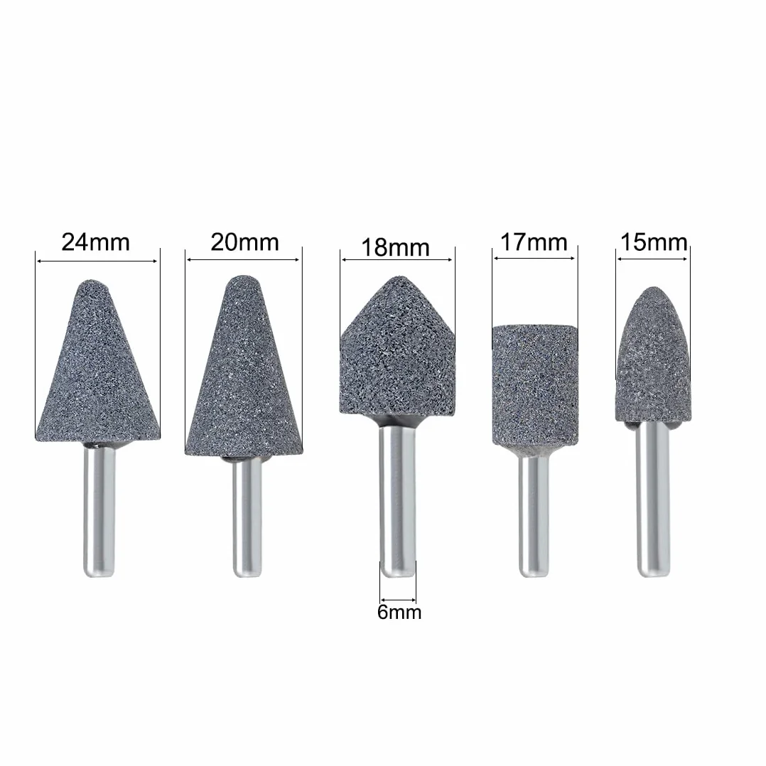sourcing map - Set di punte in pietra abrasiva, con testa di lucidatura da 1/4", 10 pezzi