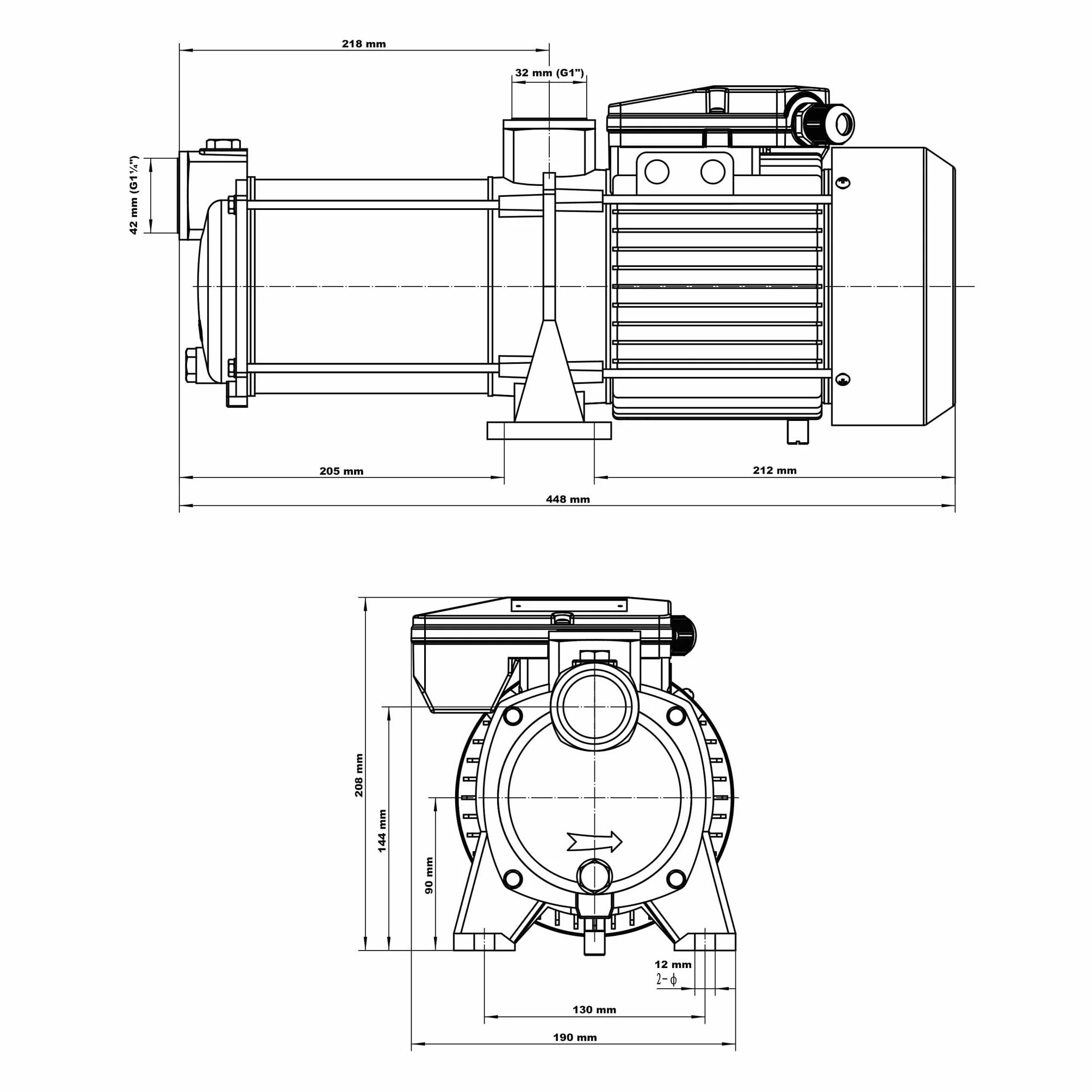 XPOtool Pompa centrifuga multistadio 8.700l/h 1100W per autoclavi domestiche Prevalenza 52m Giardino