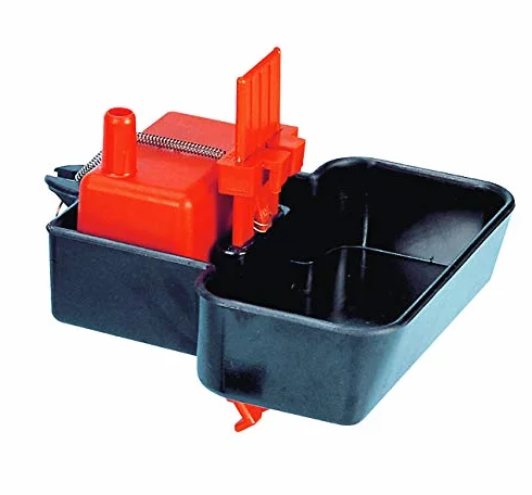 Abbeveratoio a vaschetta con regolatore di Livello Automatico per Conigli Galline polli gallinacei 6x12 cm