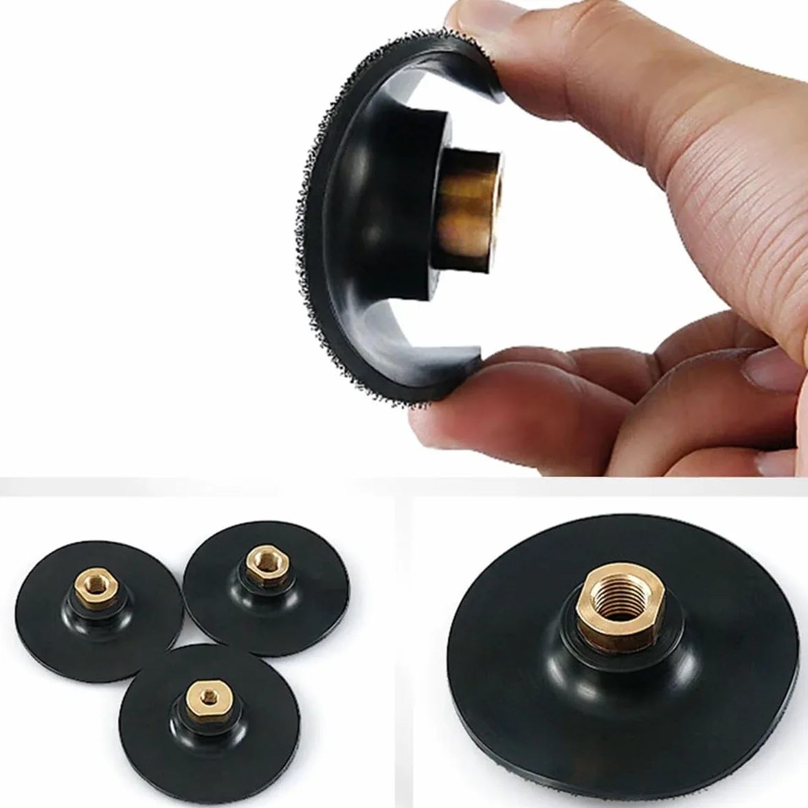 Supporto per Disco Abrasivo per Lucidatura In Gomma per Smerigliatrice Angolare M14 Platorello Abrasivo Autoadesivo per Smerigliatura 3 Pollici Resistente e Facile da Usare