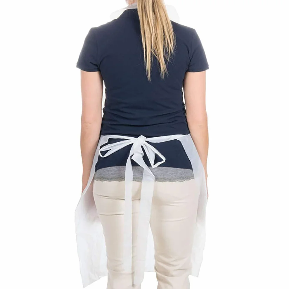 Haifly - Grembiuli usa e getta, in plastica, 10 pezzi, colore: Bianco