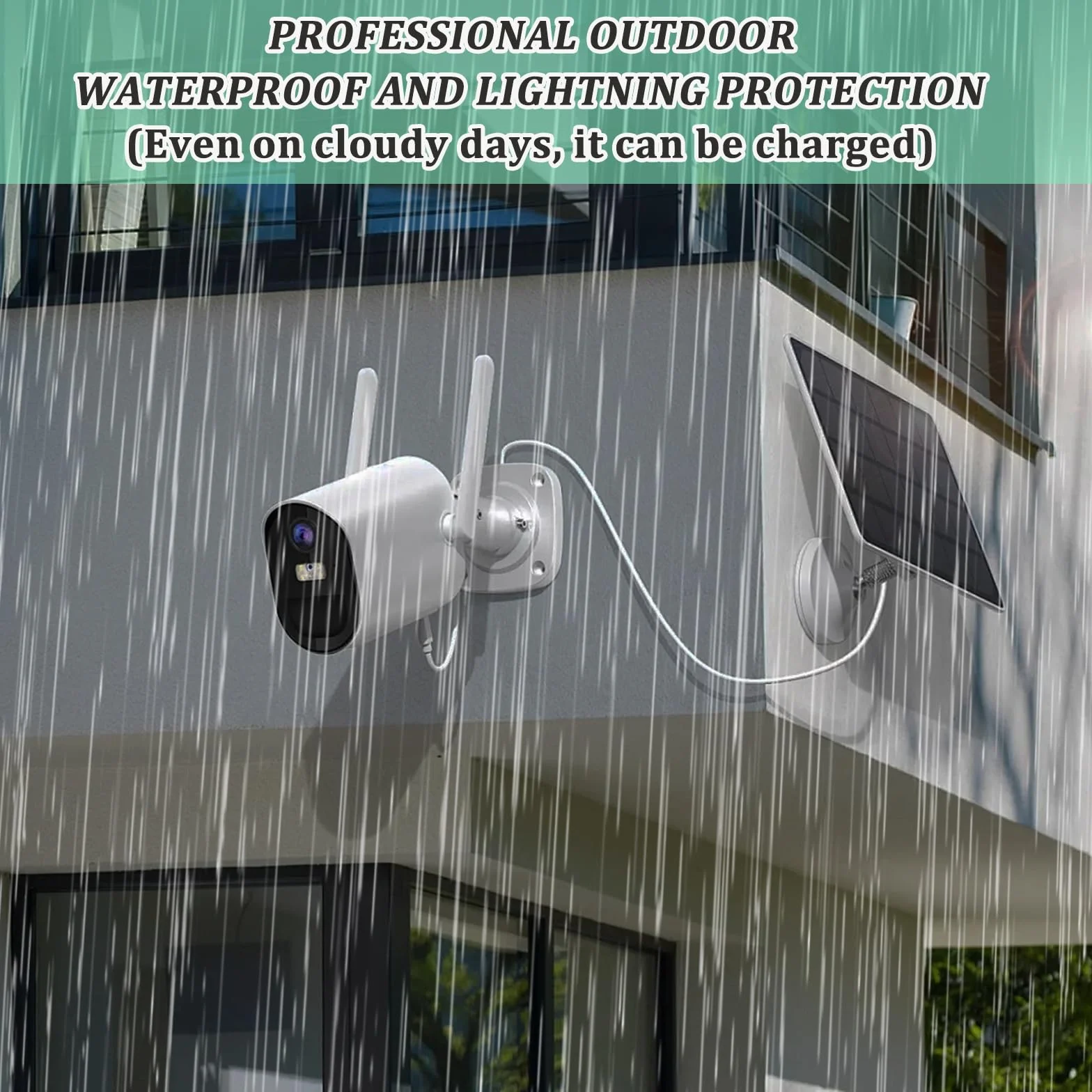 AFAIK Pannello solare Modulo solare per batteria Ring Camera 5V 5W con Ring Spotlight Cam/Pro/Plus & Stick Up Cam/Pro con spina a botte 4m Cavo di ricarica IP65 Impermeabile Caricabatterie solare per