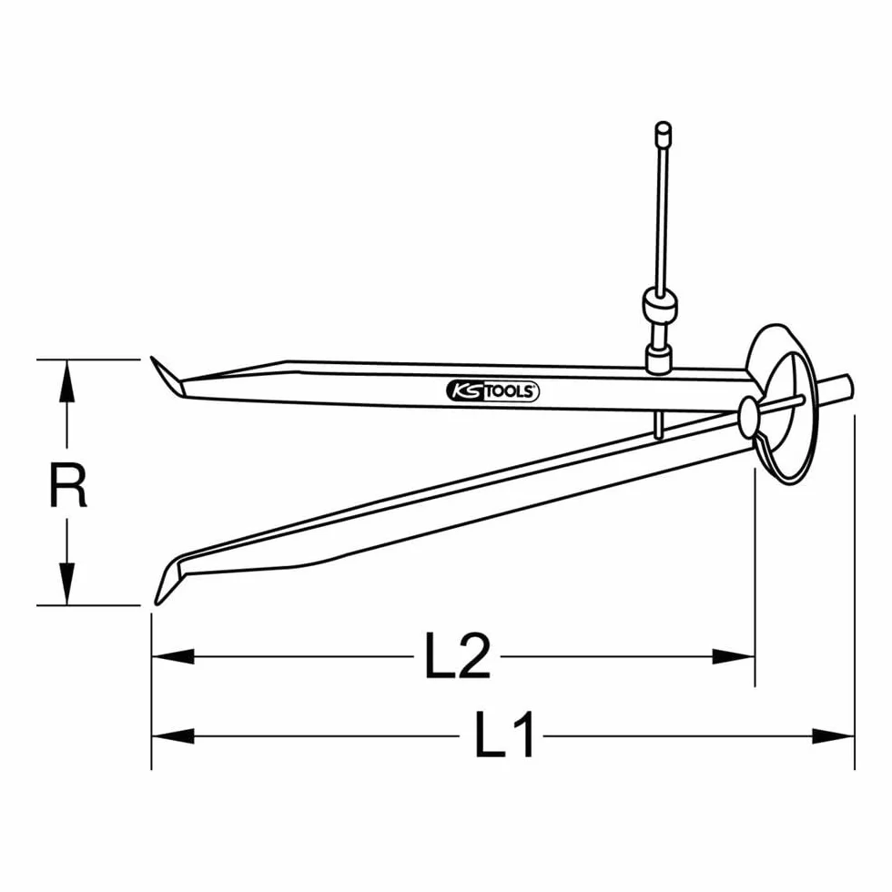 KS Tools 300.0424 Compasso per Interni di Precisione a Molla, 300 mm