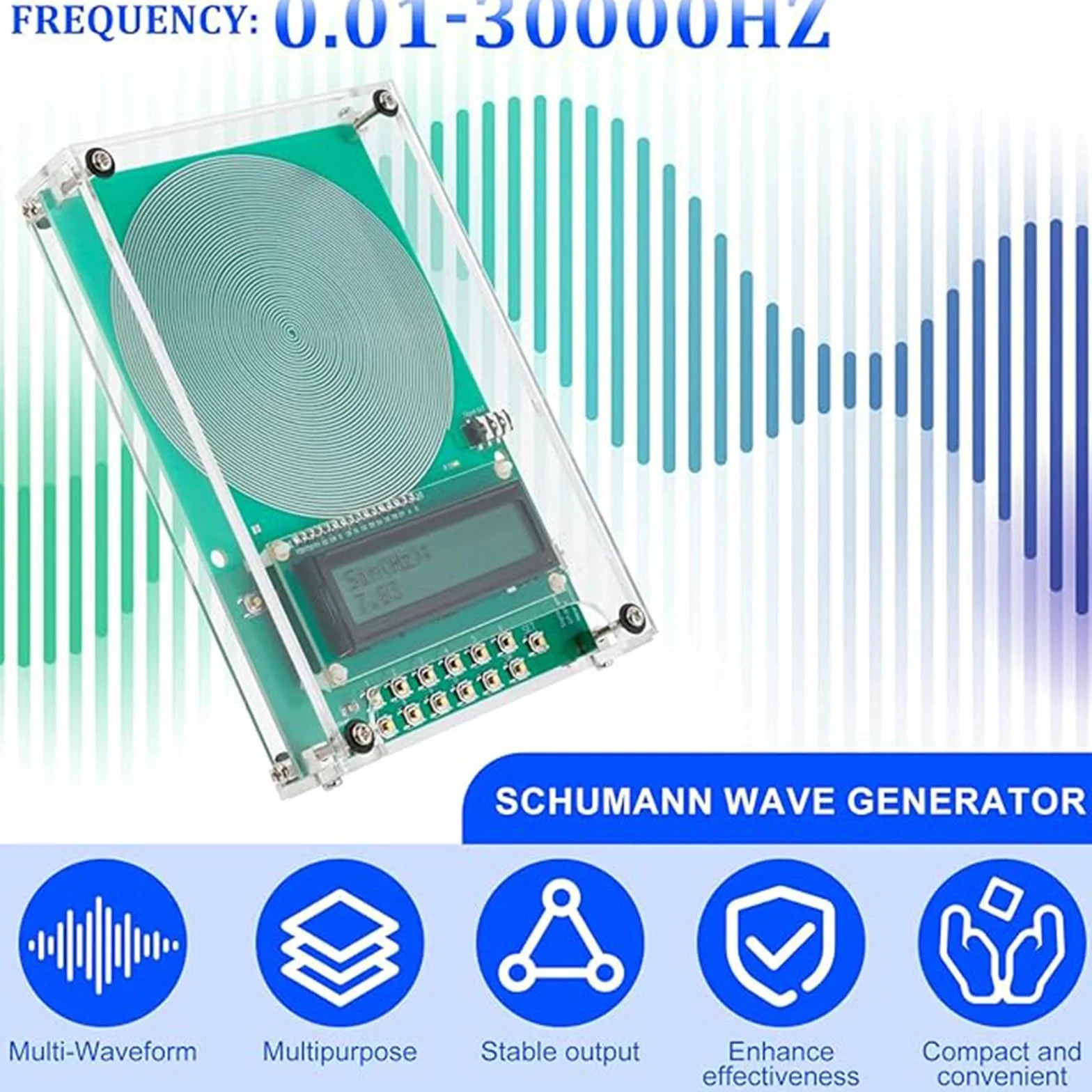 Generatore di frequenza a risonanza Schumann, 0.1Hz-300kHz regolabile alta stabilità