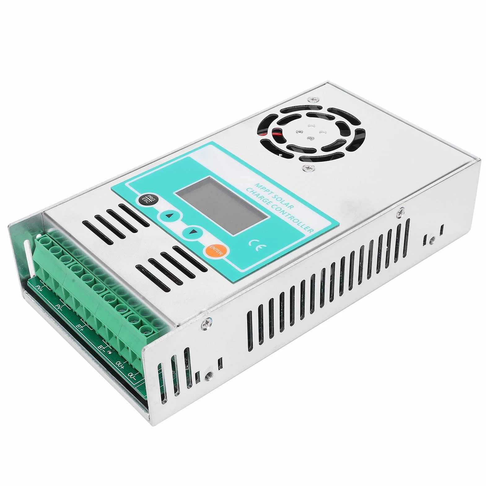 Acouto Regolatore di Carica Solare MPPT 60A, 12V 24V 36V 48V Auto, Display LCD Retroilluminato con Ventola Intelligente per Carica Batteria Pannello Solare (MPPT-60A)
