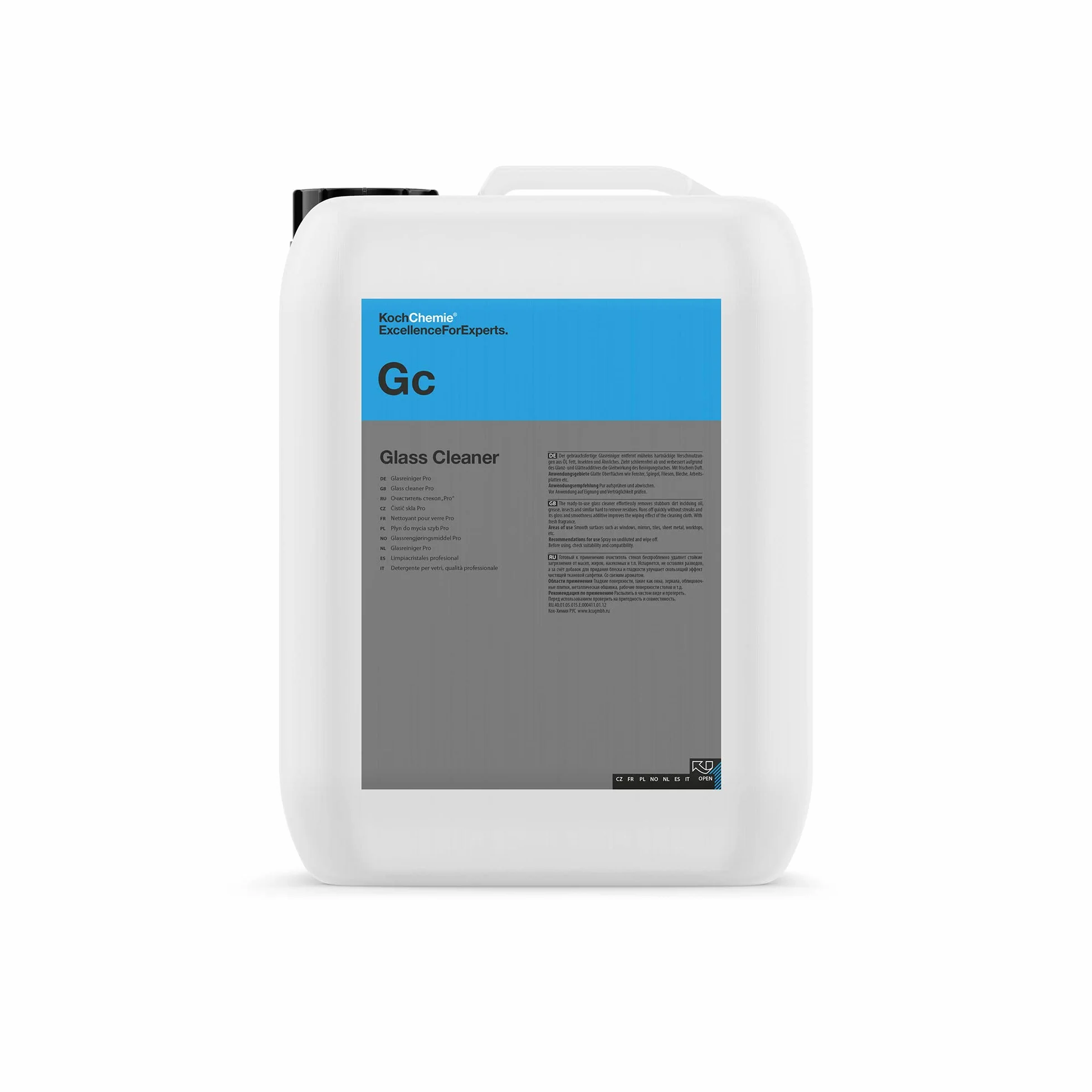 Koch Chemie Glass Cleaner - Detergente per vetri 10 l (pulizia senza striature con piacevole profumo)