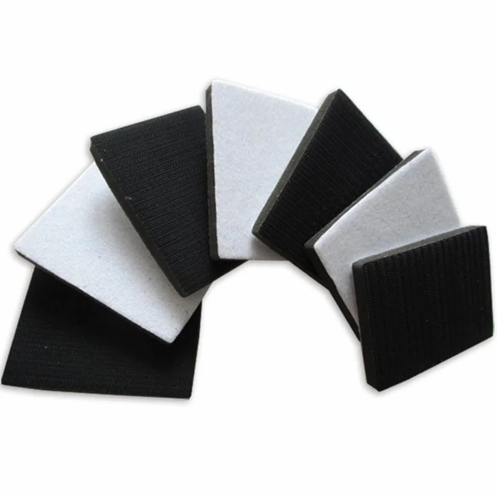 Cuscinetto di interfaccia in spugna morbida 75 x 100 mm, gancio rettangolare e loop per levigatrice, disco in schiuma per levigatura dei contorni e riduzione delle vibrazioni