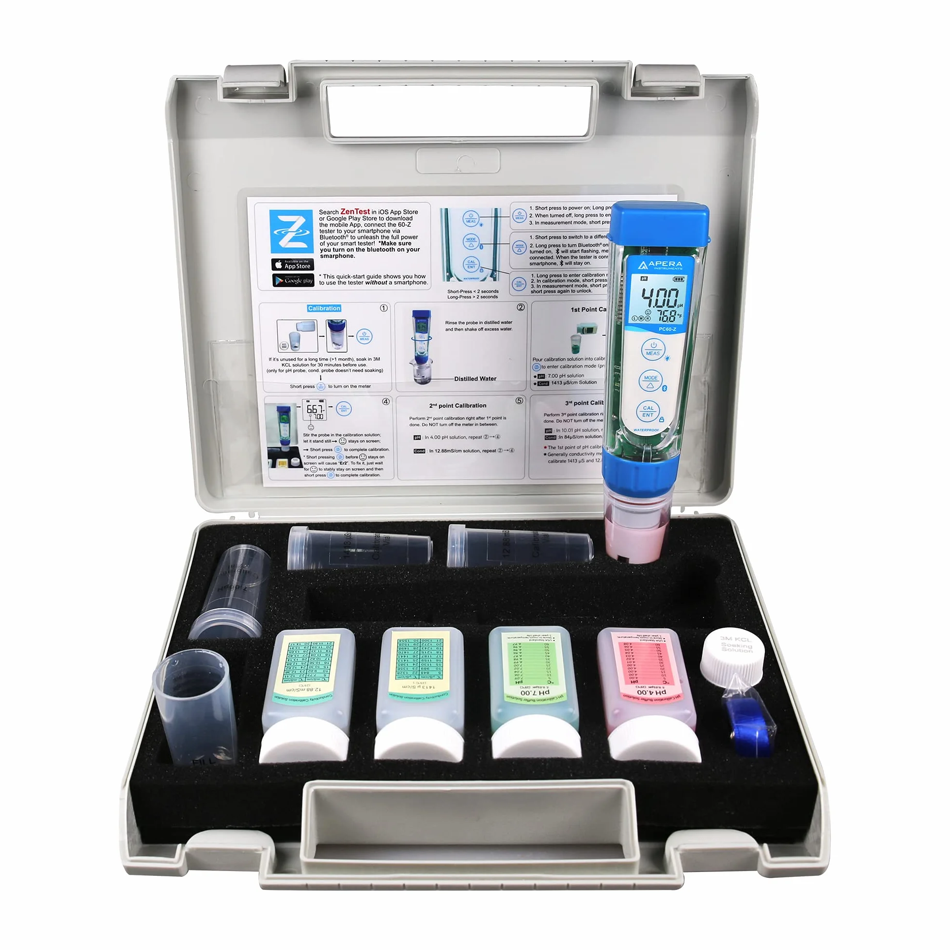 Apera Instruments PC60-Z Smart 7 in 1 - Misuratore di parametri multipli (supportato da ZenTest Mobile App)
