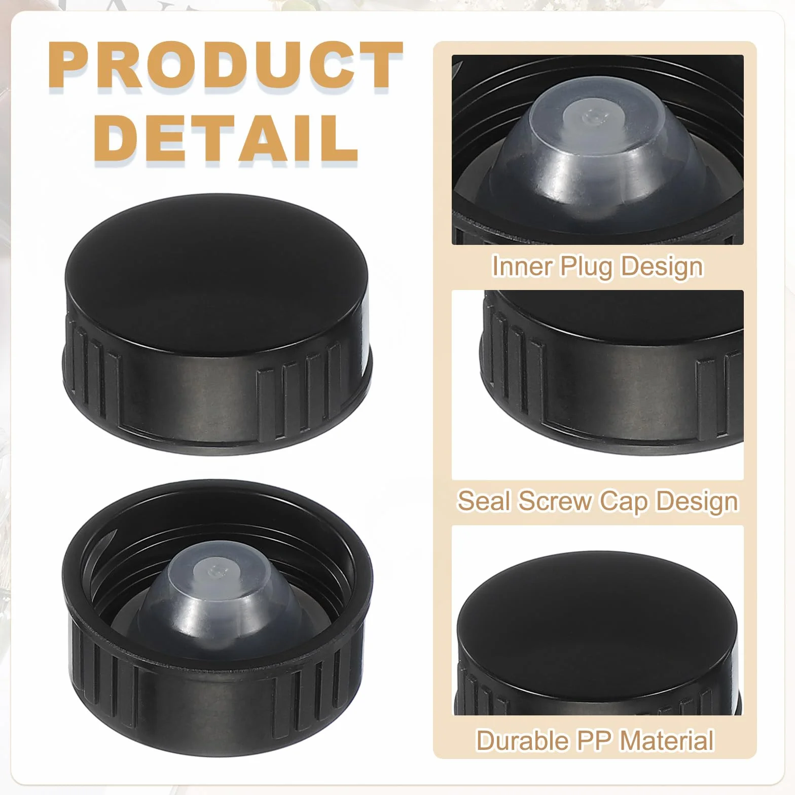 sourcing map 32 tappi a vite in resina fenolica 28 mm neri per bottiglie