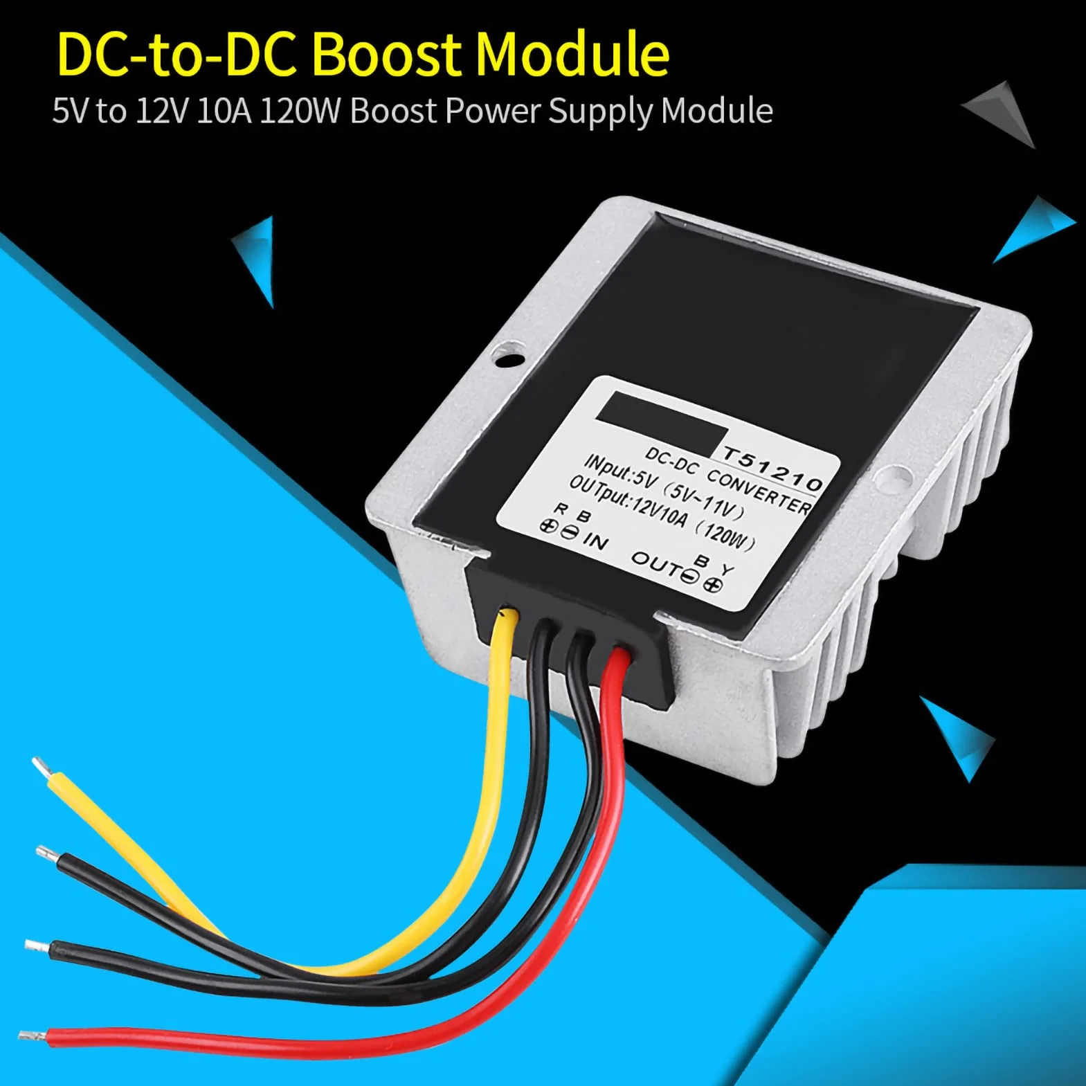 Convertitore DC Step Up 5V-12V 10A 120W Modulo Alimentazione Boost MOSFET Protezione Sovracorrente Alta Efficienza