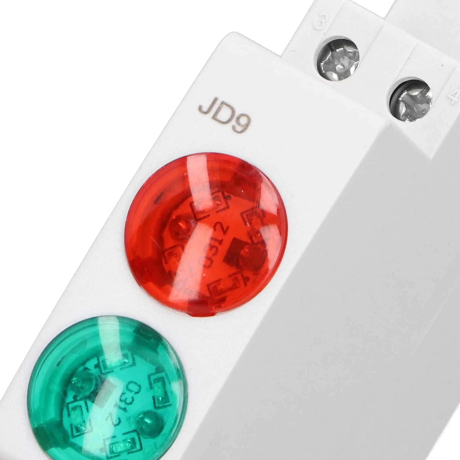 Lampada di Segnalazione LED 230V CA/CC Doppio Rosso Verde per Guida DIN, Montaggio su Guida
