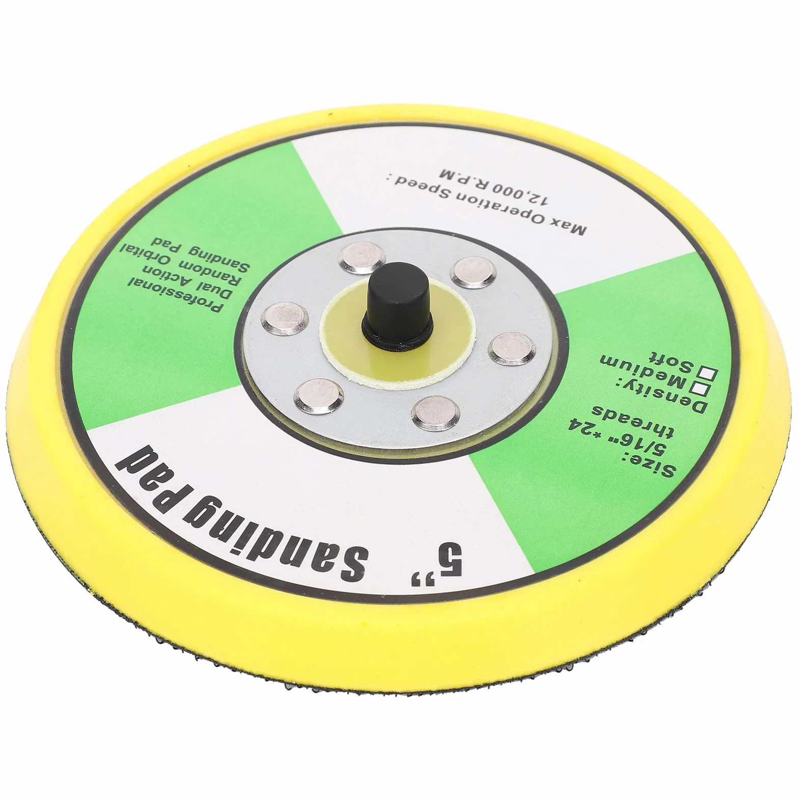 Disco per levigatura rotondo 5 pollici / 125 mm, tampone per levigatura e lucidatura, piastra di supporto per levigatura Accessori per smerigliatrice angolare Ruota abrasiva