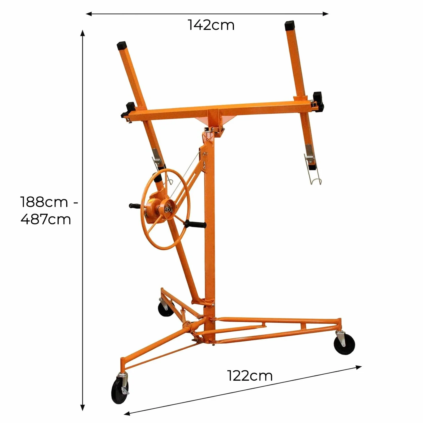 Alzalastre per Cartongesso XXL Alza Solleva Lastre Portata Fino a 68kg per Pareti e Soffitti Pannelli Cartongesso Altezza Massima 4.9m