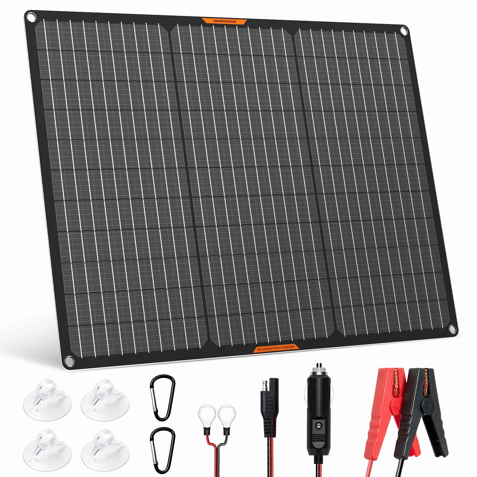 Pannello solare 50W 12V Caricabatteria solare per auto Mantenitore portatile impermeabile Caricabatteria solare di mantenimento per auto barca automotive RV