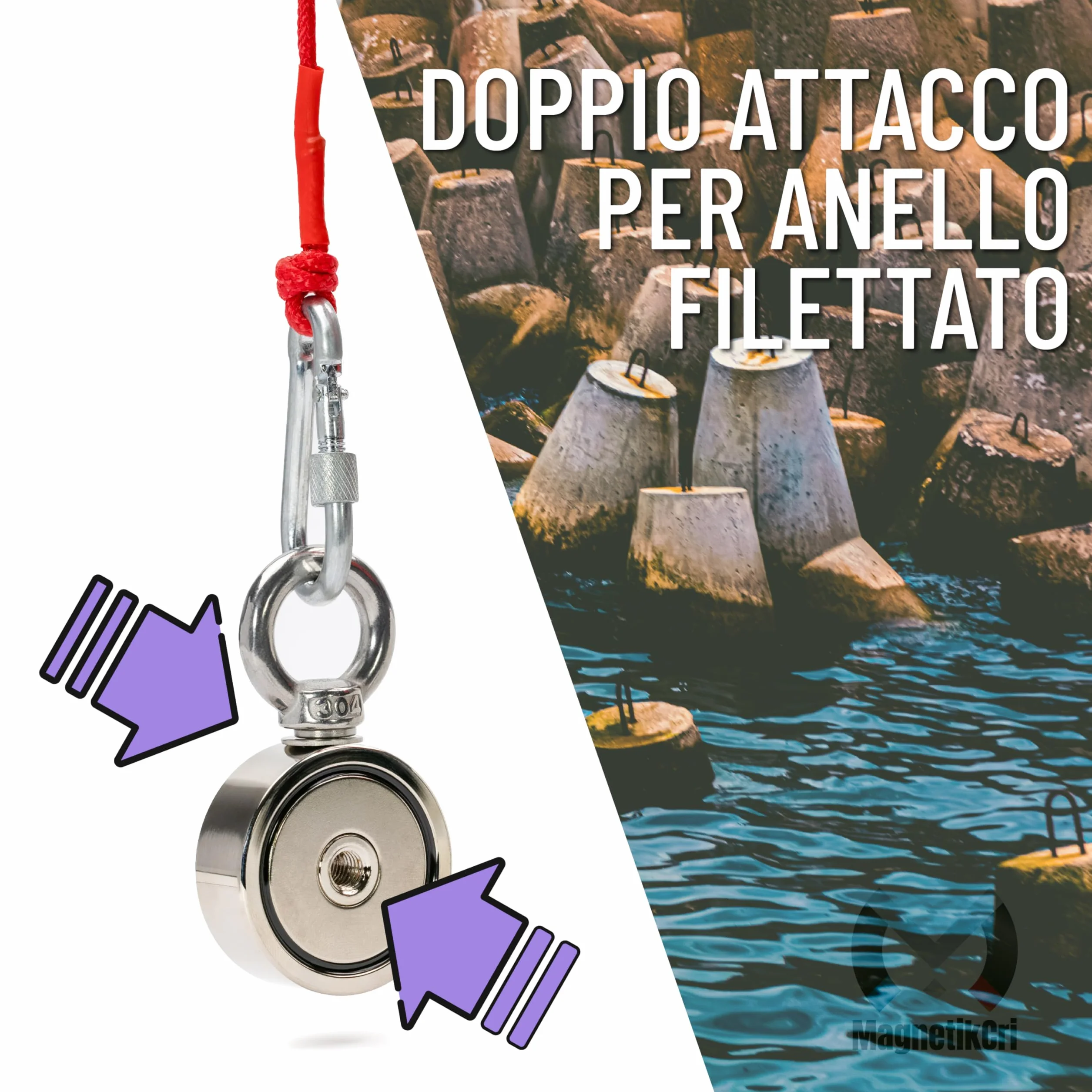 Magneti Neodimio con Protezione in Acciaio Capacità di Carico 100kg