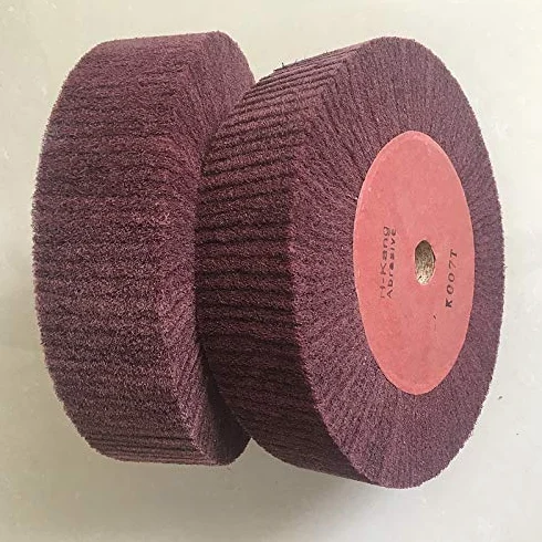 Spazzola Disco Disco abrasivo, Ruota per trafilatura in acciaio inossidabile e fibra di nylon, Grit 320, Rosso, Compatibile con smerigliatrice da banco, angolare e a taglio