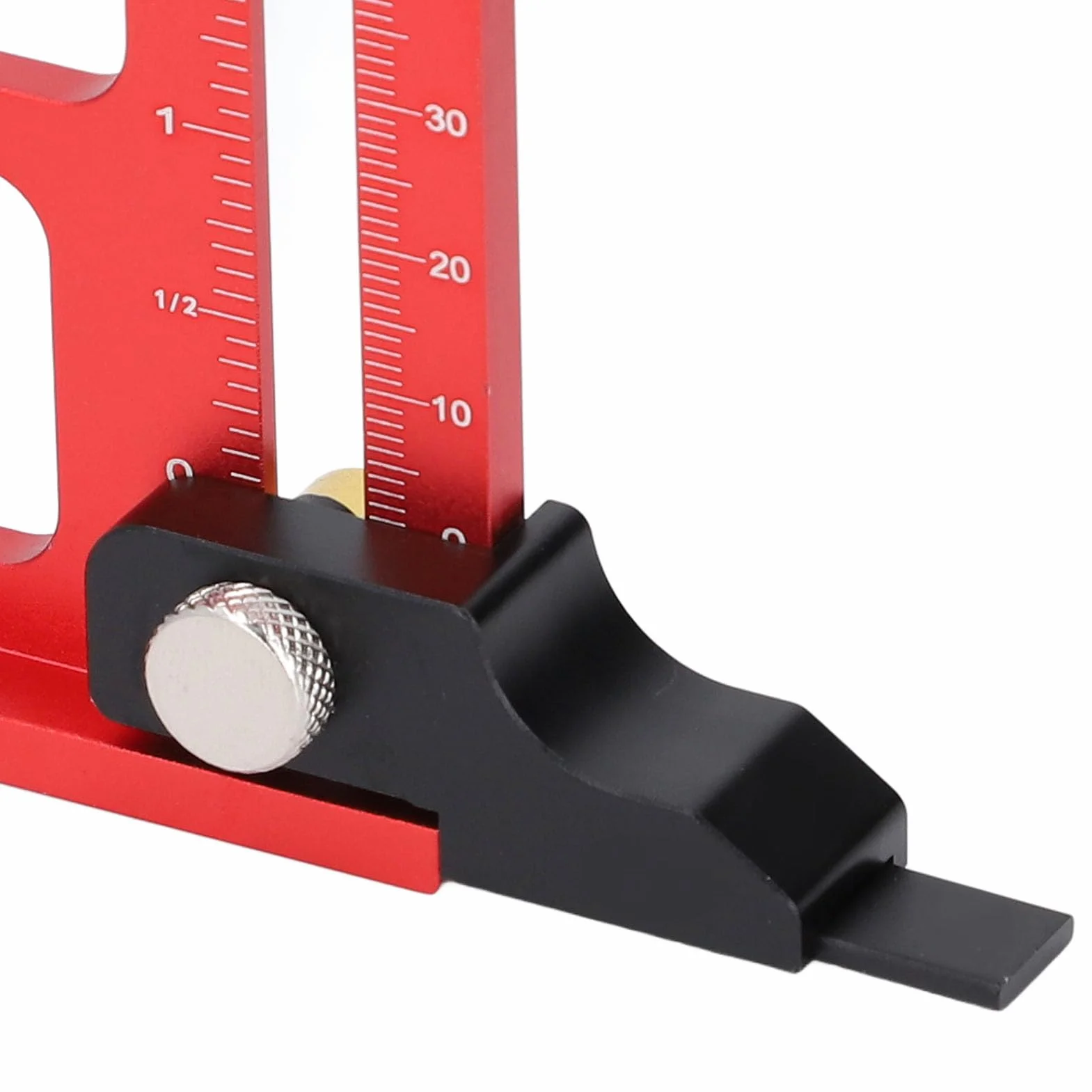 Altimetro per sega da tavolo, profondità 0-60 mm, lega di alluminio, strumento di misura, imperiale metrico a doppia scala, calibro lama angolare 45° per la lavorazione del legno