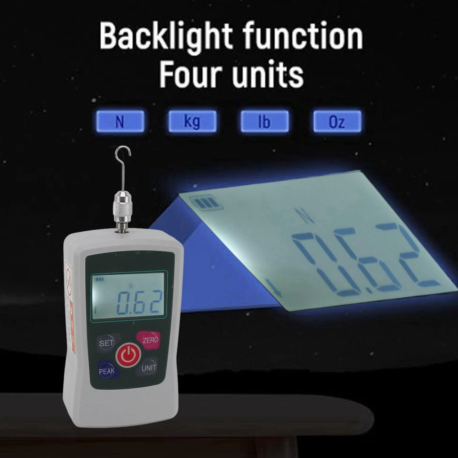 AUNMAS Misuratore di Digitale 50N, Tester Portatile con Schermo Retroilluminato, Misurazione Accurata per Ingegneri e Tecnici