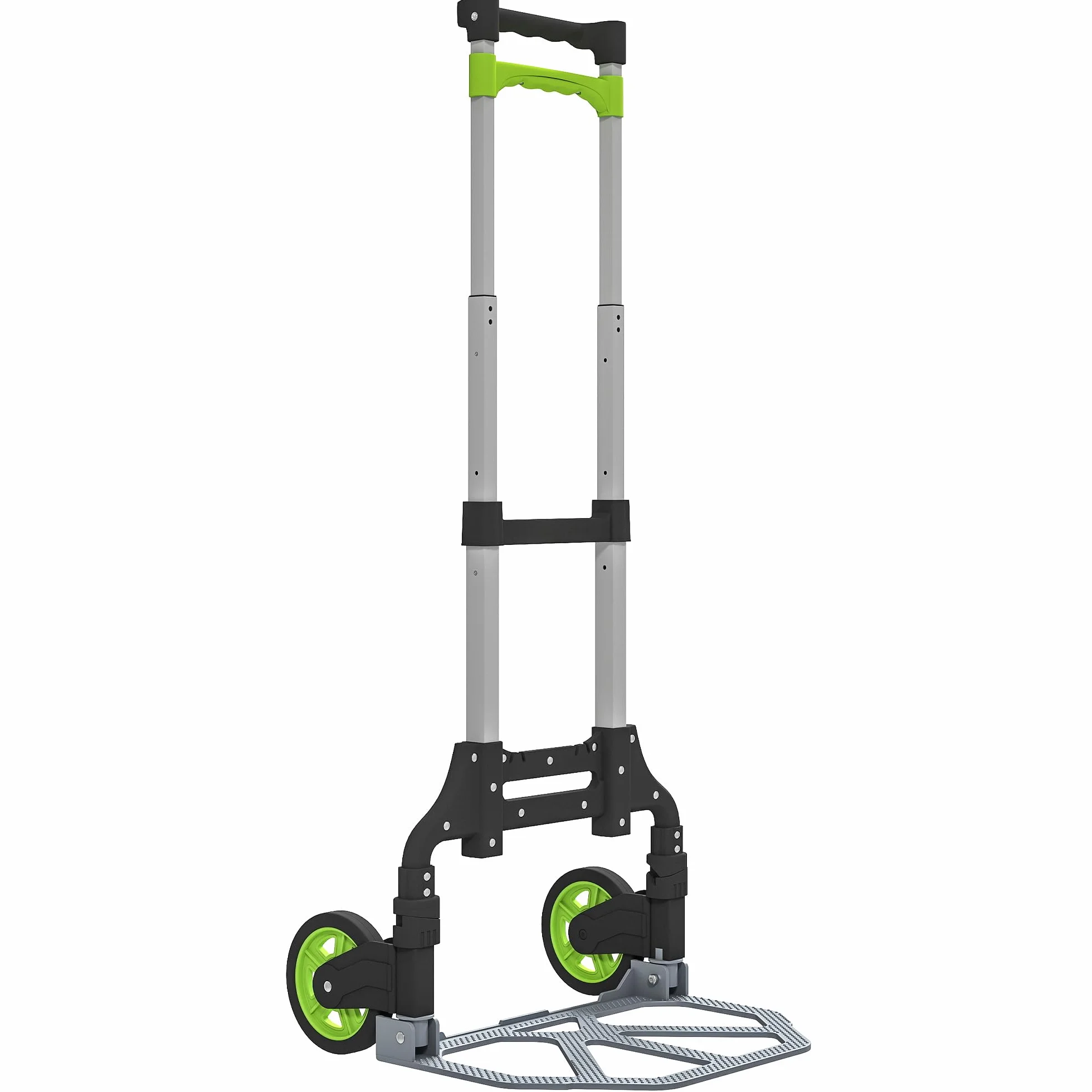 HOMCOM Carrello Portapacchi Pieghevole 70 kg Maniglia Telescopica Argento | Carrellino Porta Tutto, Alluminio, con Ruote, per Officina e Casa