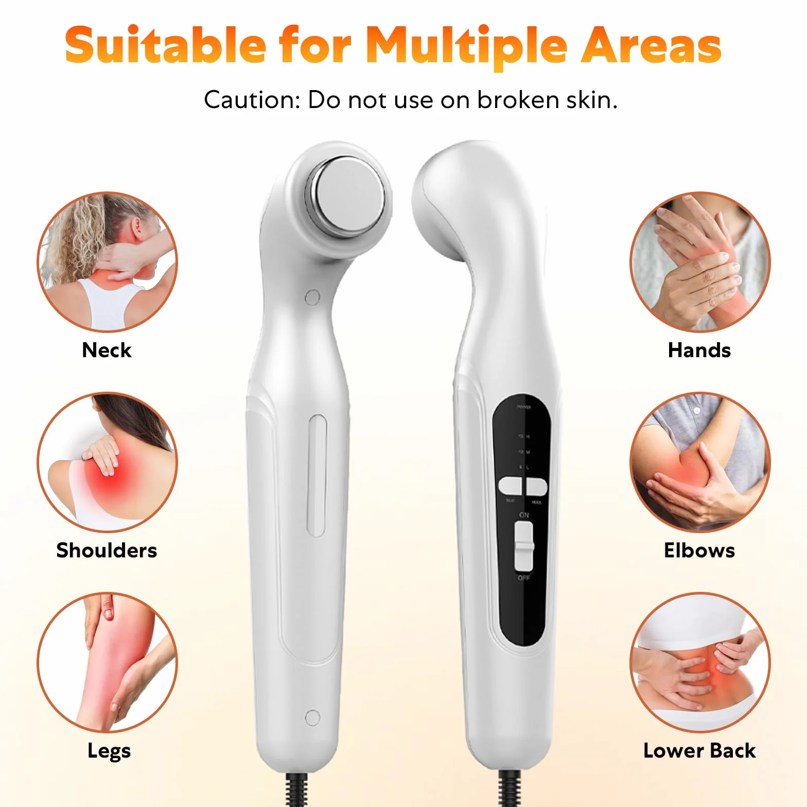 Dispositivo Per Fisioterapia Ad Ultrasuoni, Dispositivo a ultrasuoni per la casa Dispositivo portatile ad ultrasuoni per la terapia, 3 livelli di velocità per dolori muscolari e alla schiena