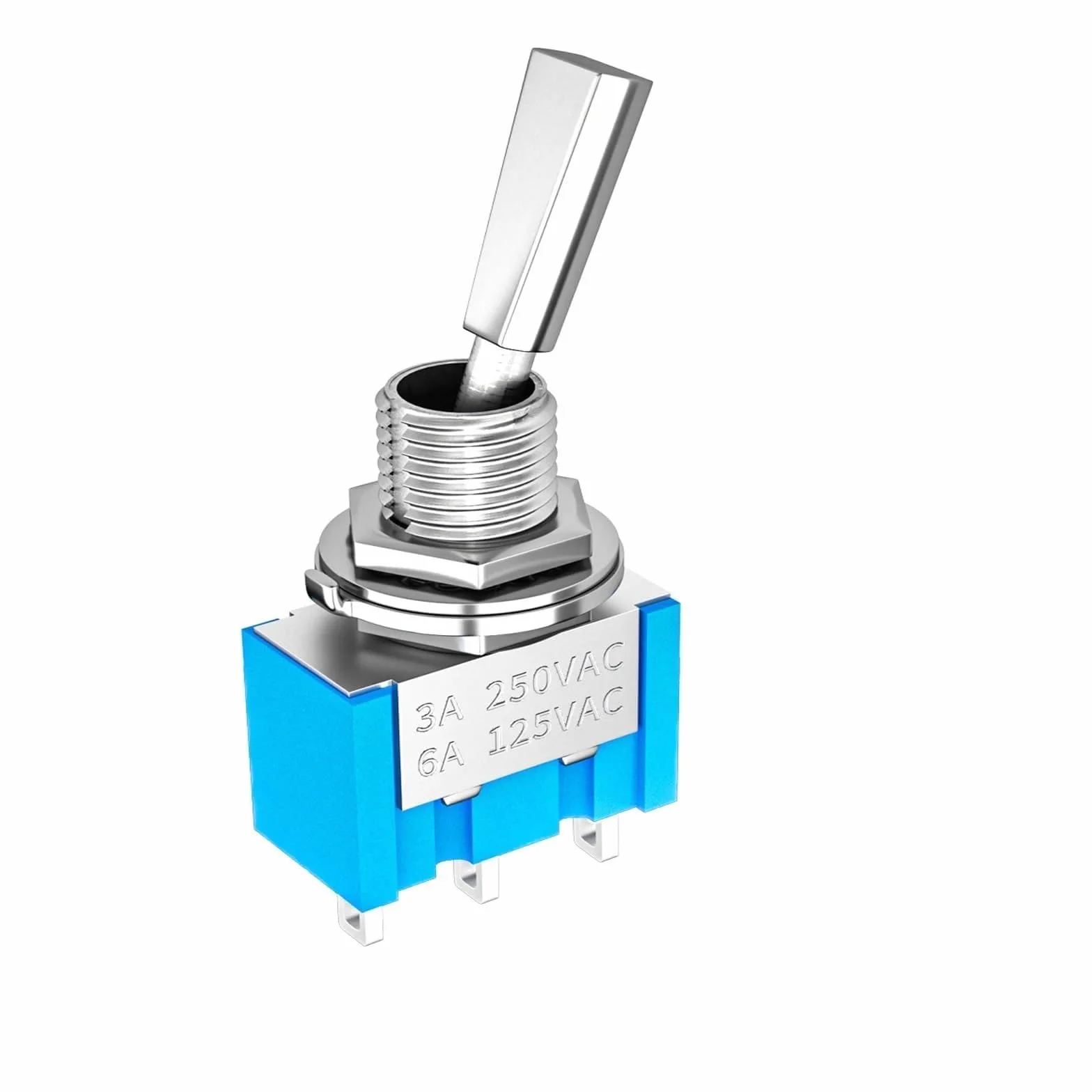 10 pezzi Mini interruttore a levetta 3 posizioni 2 posizioni ON OFF ON DPDT SPST DPST 6A 125VAC 3A 250VAC maniglia piatta a scatto for auto camion(ON ON 3Pin)