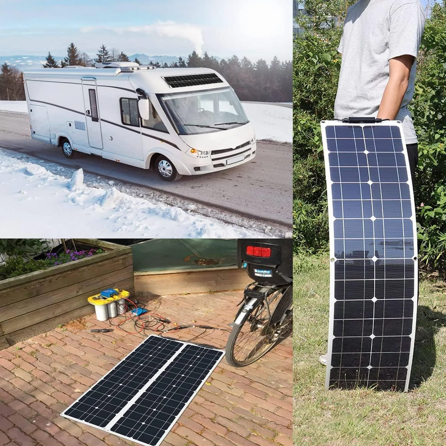 Kit Pannello Solare Flessibile, Pannello Solare Ultrasottile Da 400 Watt, Pannelli Solari Monocristallini Flessibili, Con Regolatore Di Carica Da 40 A