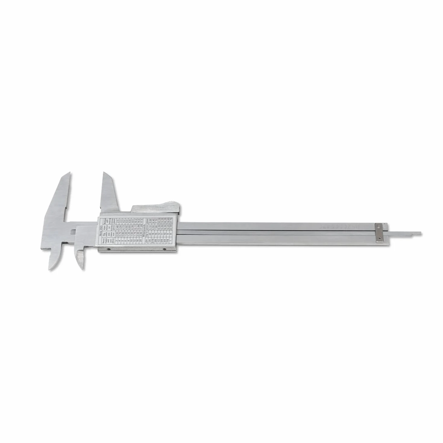 WIKISTORE CALIBRO PROFESSIONALE COMPOSTO NONIO AVVITATO 150 mm, Calibro ventesimale con becchi da 40 mm, Calibro acciaio bloccaggio a pulsante, Lettura 1/20° 0,05 MM / 1/128", Attrezzo da lavoro