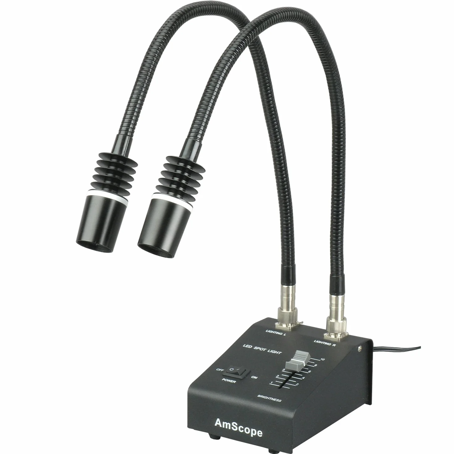 Amscope - Lampada a doppio collo di cigno, con potenti LED da 6 watt