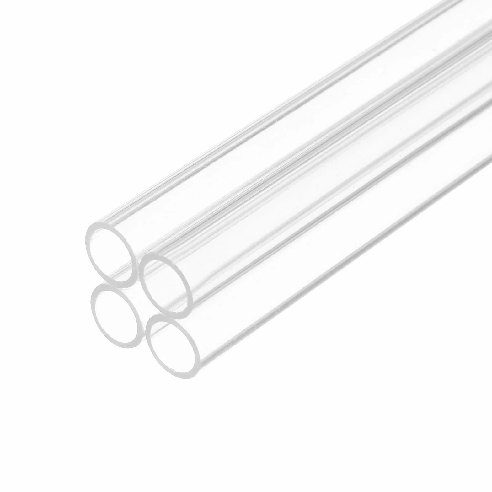 Tubo Rigido in Plastica Trasparente da 12" 8mm x 10mm (5/16" x 3/8") Tubo in Acrilico Tondo in Policarbonato, [Per Idraulica, Acquari, Fai da Te] - 4 Pezzi