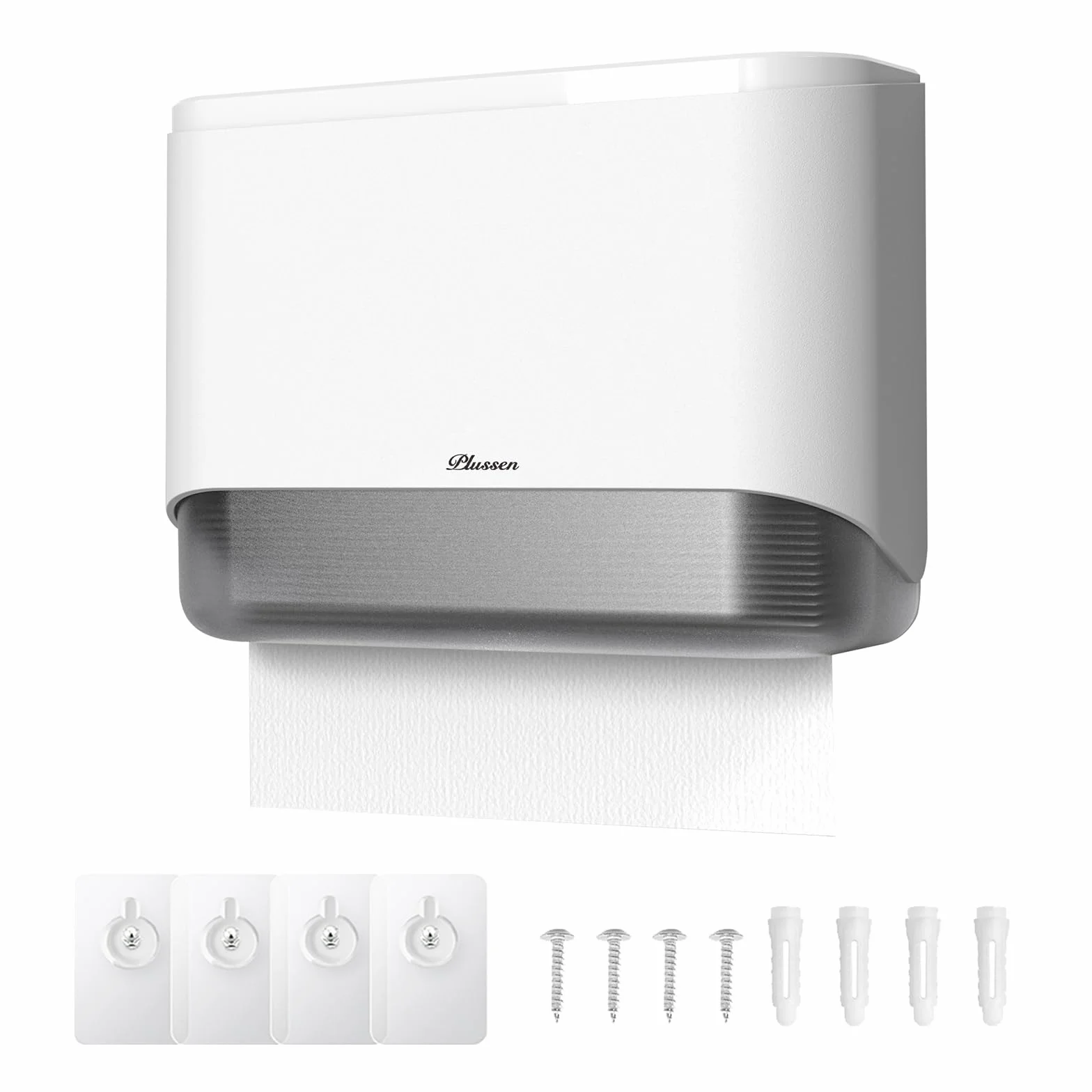Dispenser Asciugamani Carta Porta Salviette Bagno Installazione Senza Fori ABS 6012 Bianco