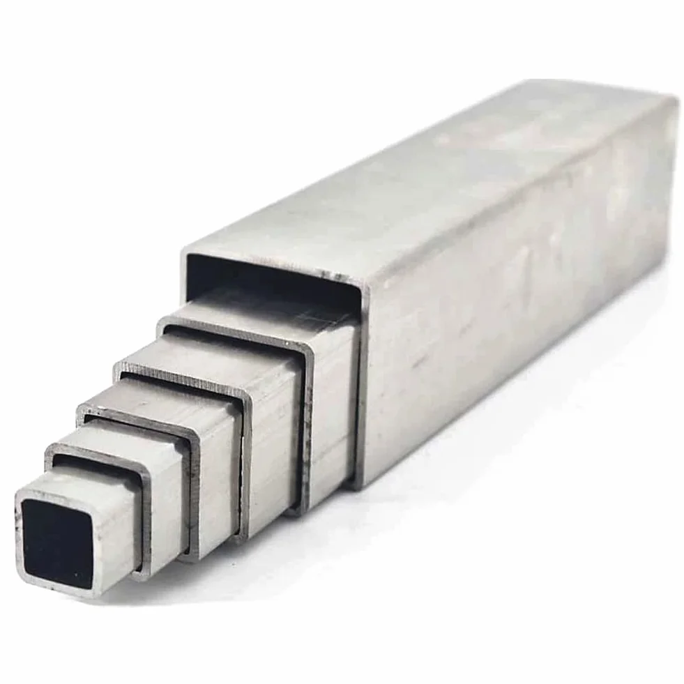 Tubi quadrati in acciaio inossidabile 304 10x10 mm spessore 1,5 mm lunghezza 0,5 m per fai da te