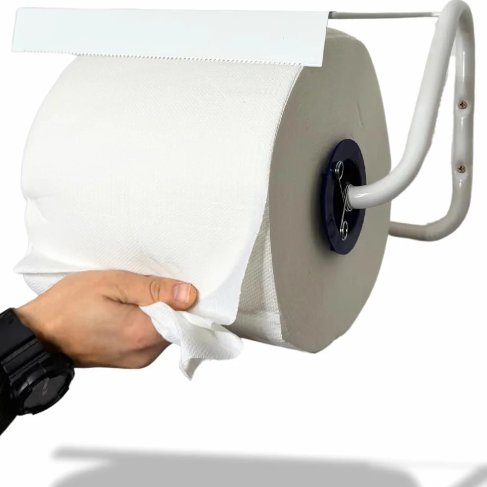 Acquaverde Portarotolo a Parete 40x20x23h Bianco Dispenser per Carta Asciugatutto