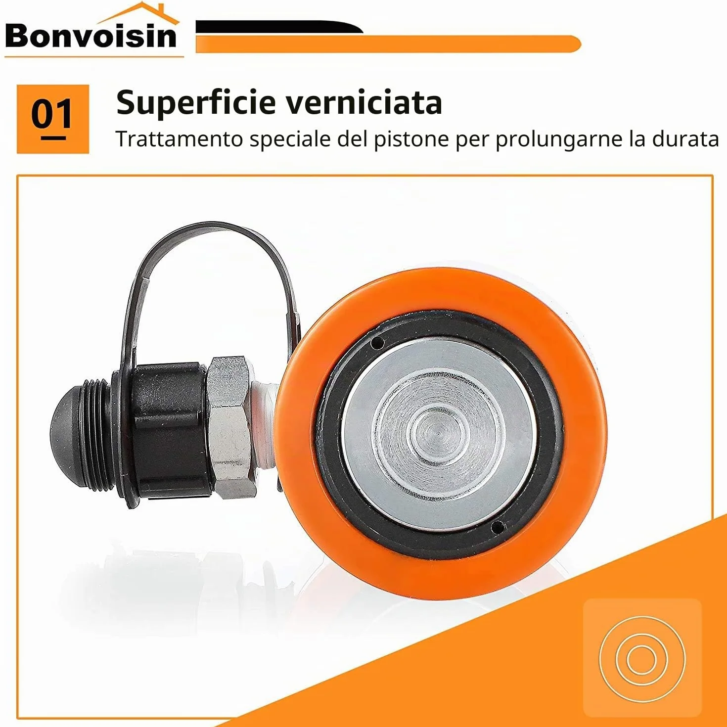 Bonvoisin 20T Martinetto Idraulico, Sollevamento da 50mm, Altezza 106mm, per La Costruzione di Macchinari/Ponti/Edifici (RSC-20T)