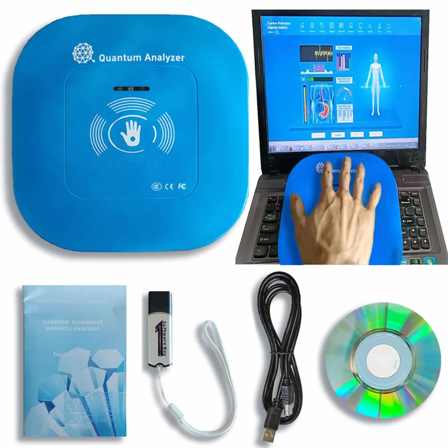 Qantum Analyzer - 52 Reports, Quantum Magnetic Resonance Analyzer, Hand Touch Quantum Body Analyzer for Sub-Health Test, Multi Language, Sub-health Body Detector for Travel Home