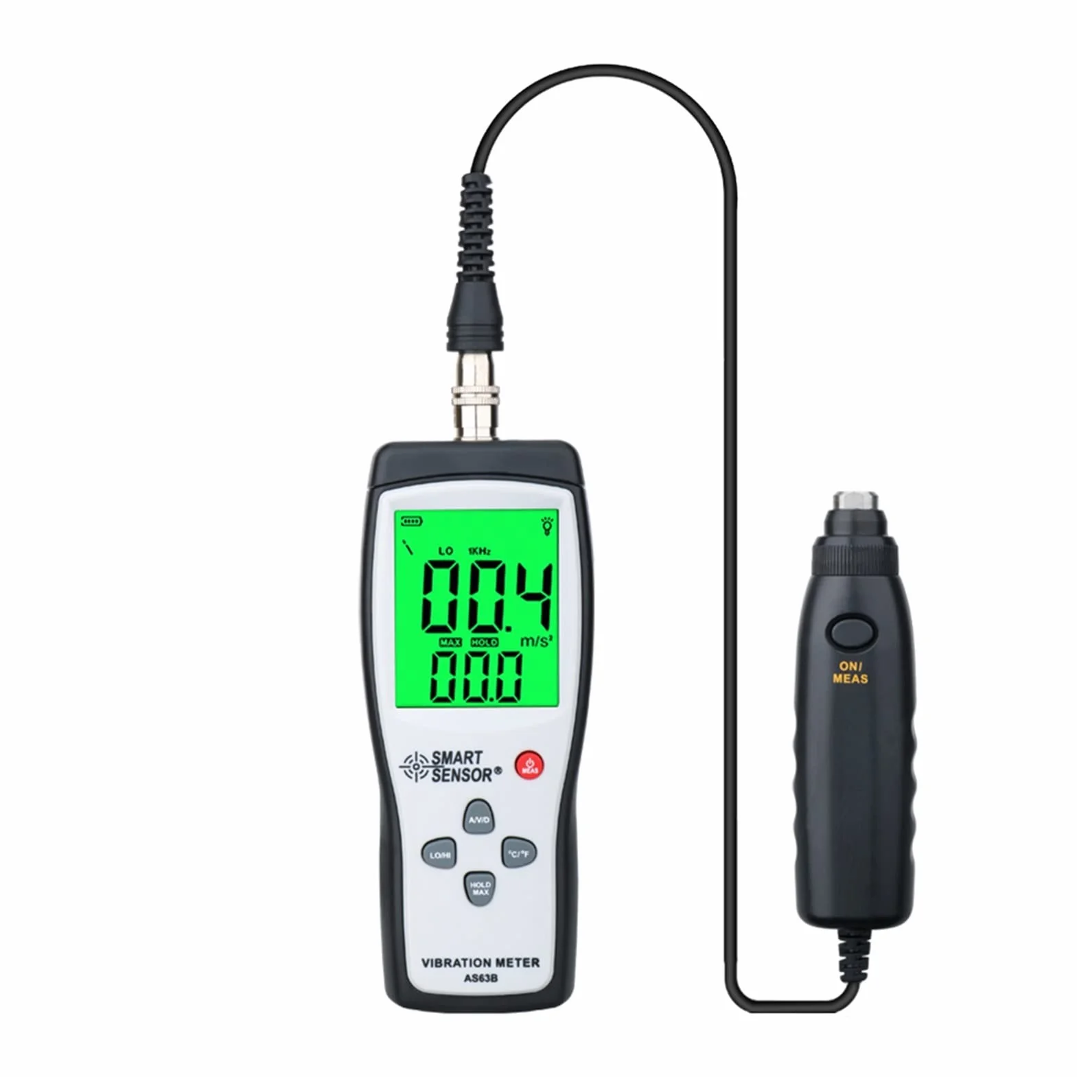 Sensore di vibrazione, AS63B. Meter di vibrazione di tipo diviso Accelerometro Misuratore di frequenza portatile Portatile ad alta precisione VIBRATION METER MOTORE VIBRATION TESTER DI ASSISTENZA MECC